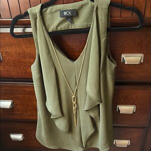BCX Women's Olive Sleeveless Blouse